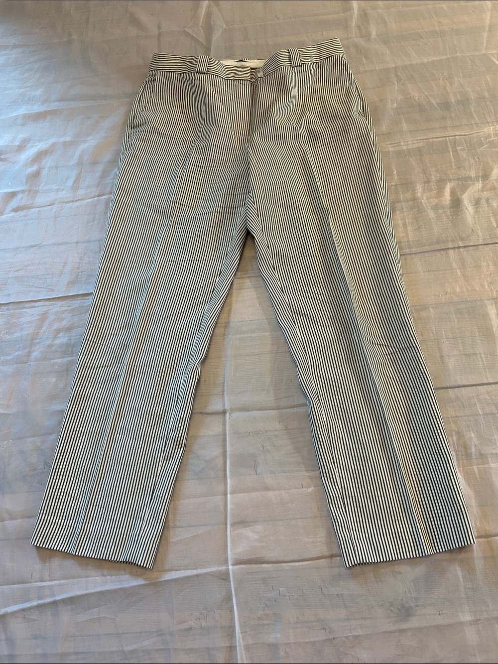 Black and White Pinstripe Dress Pants
